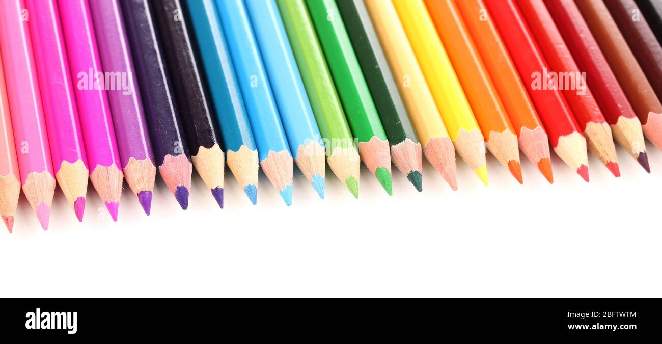Color pencils isolated on white Stock Photo - Alamy