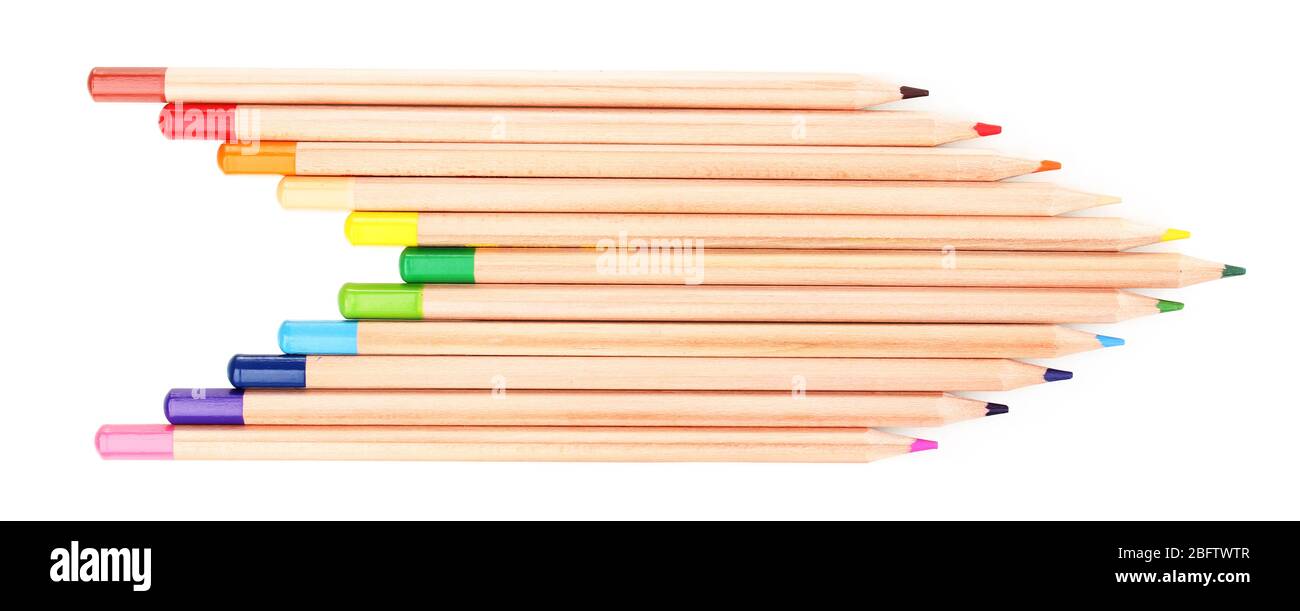 Color pencils isolated on white Stock Photo - Alamy