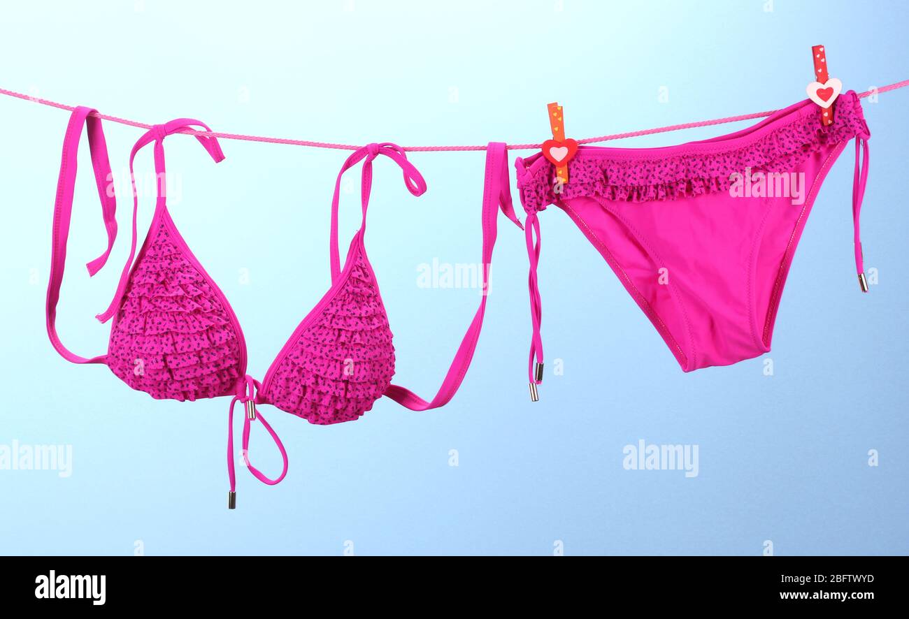 Bra hanging clothesline hi-res stock photography and images - Alamy