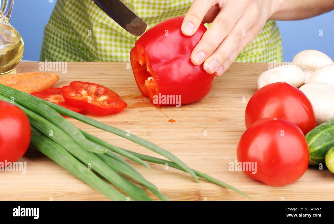 Chopping food ingredients Stock Photo Alamy