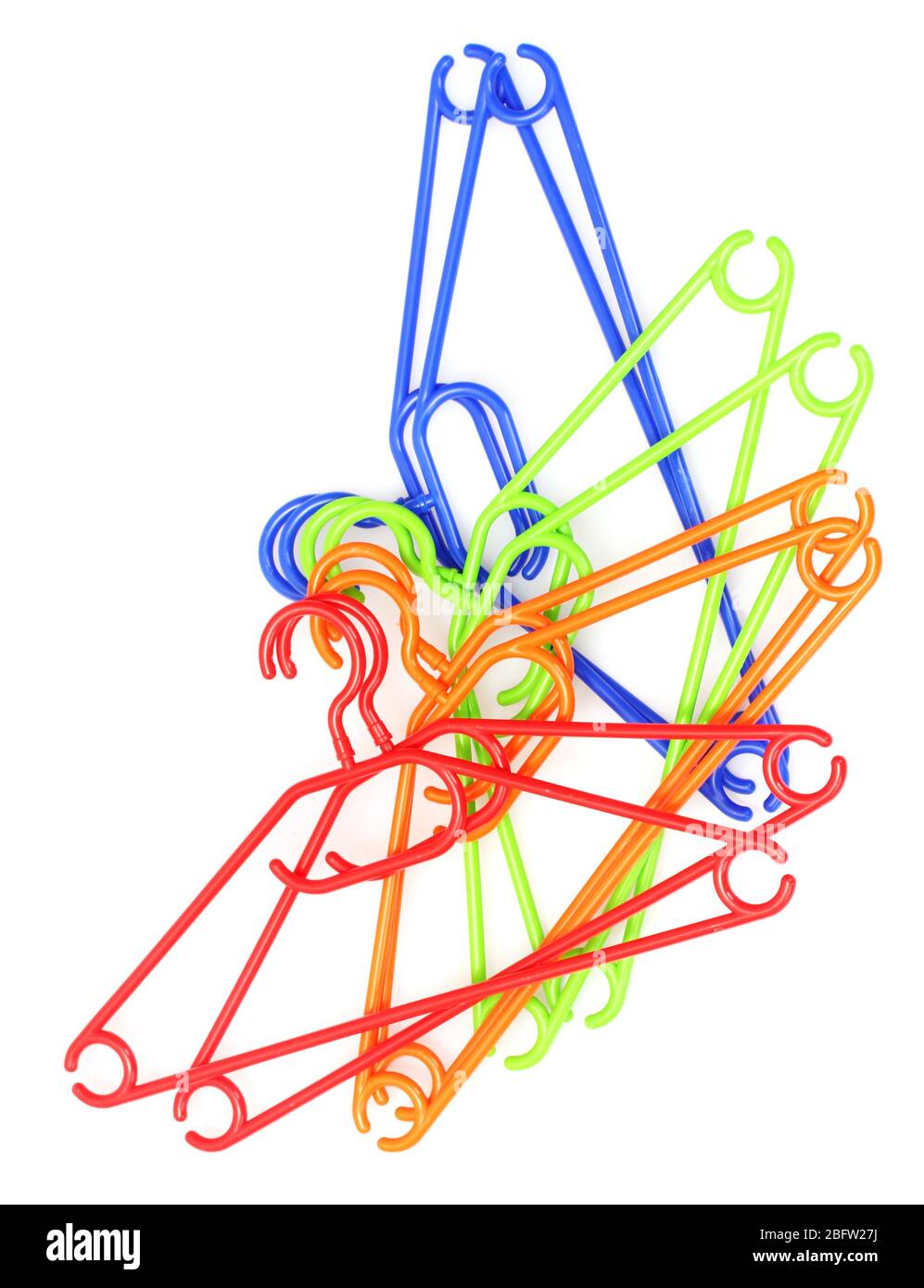plastic hangers isolated on white Stock Photo Alamy