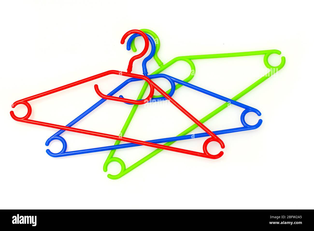 plastic hangers isolated on white Stock Photo Alamy