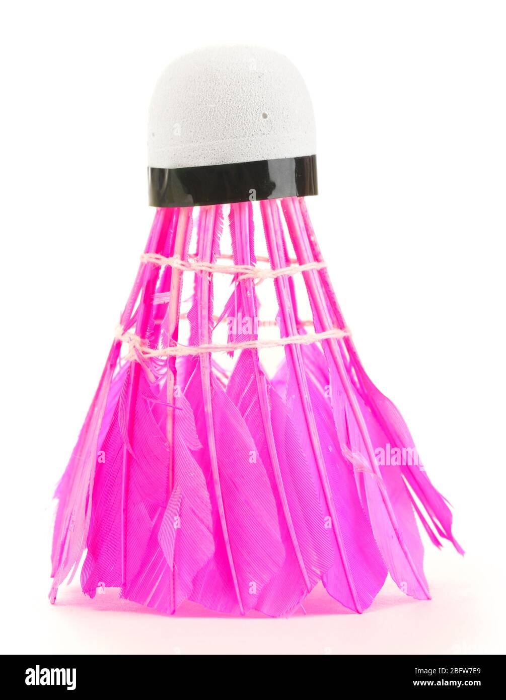pink feather shuttlecock isolated on white Stock Photo Alamy