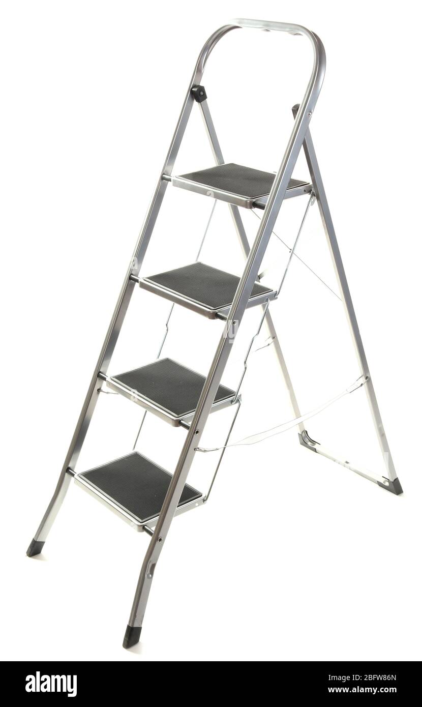 metal ladder isolated on white Stock Photo Alamy
