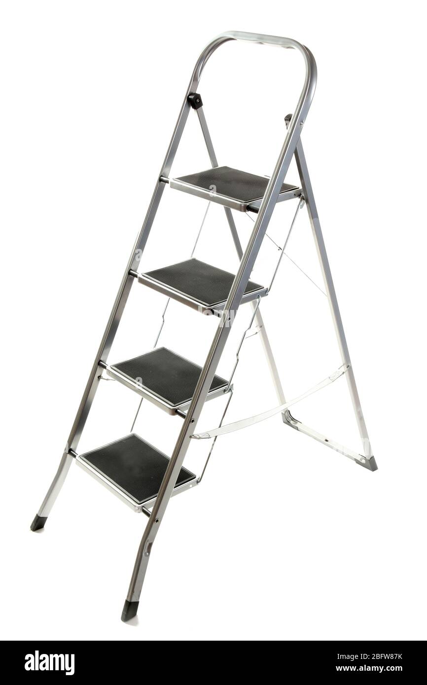 metal ladder isolated on white Stock Photo Alamy