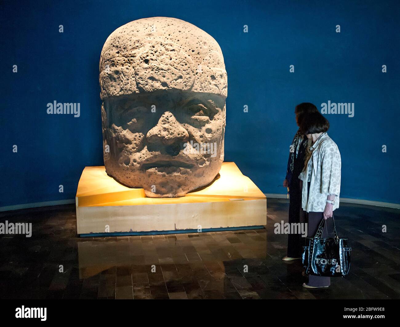 Giant Olmec head, Anthropology Museum, Mexico City Mexicocivilisation Stock Photo