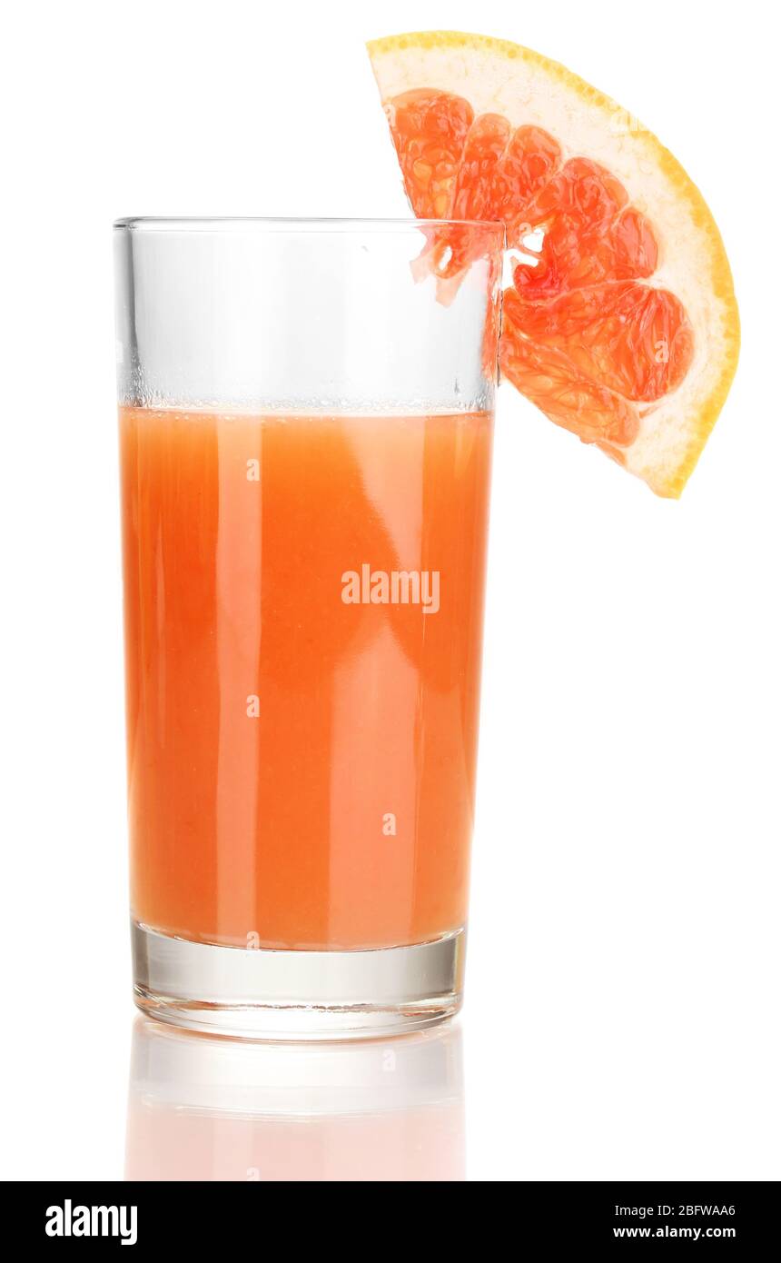 Glass of grapefruit juice isolated on white Stock Photo Alamy