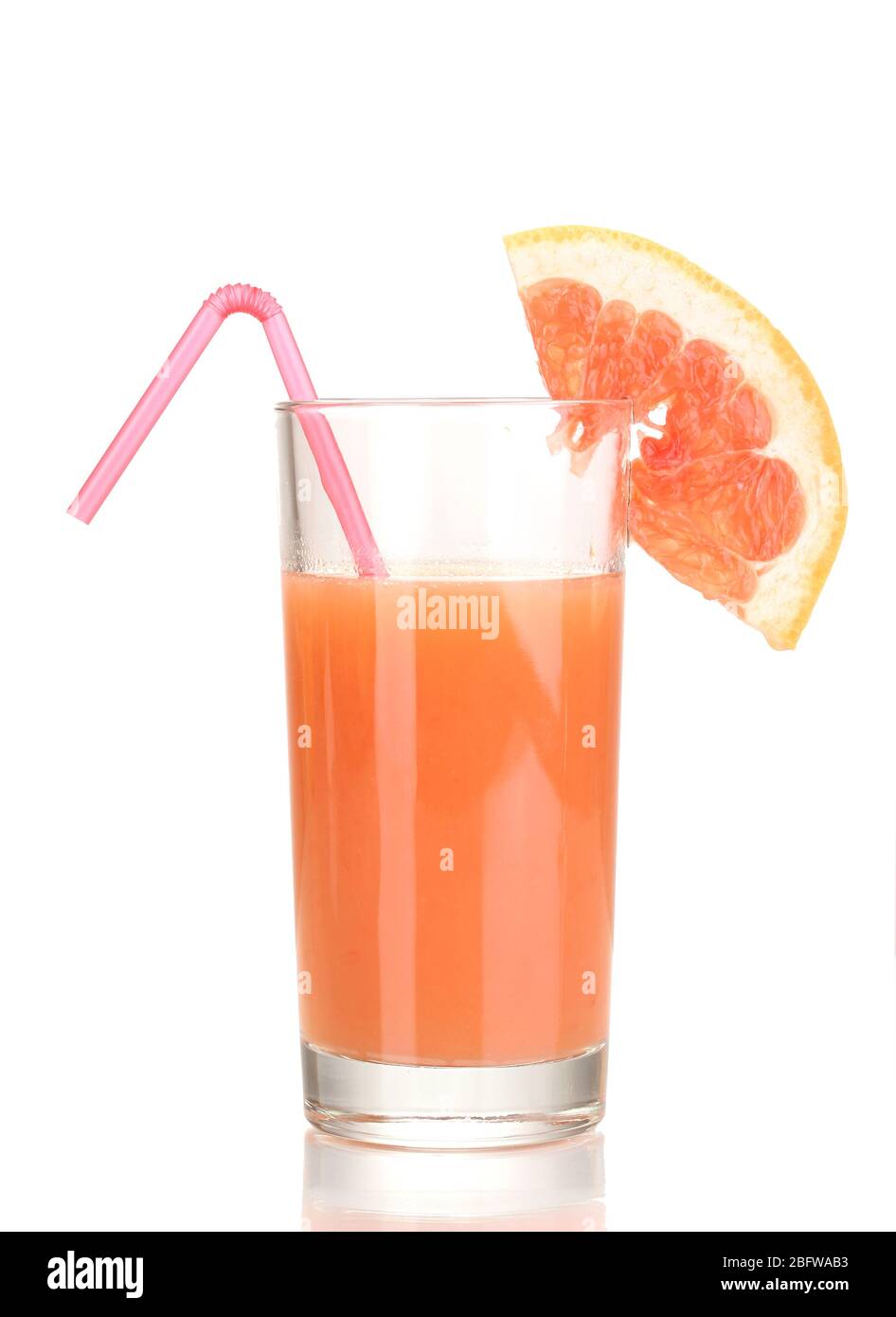 Glass of grapefruit juice isolated on white Stock Photo Alamy