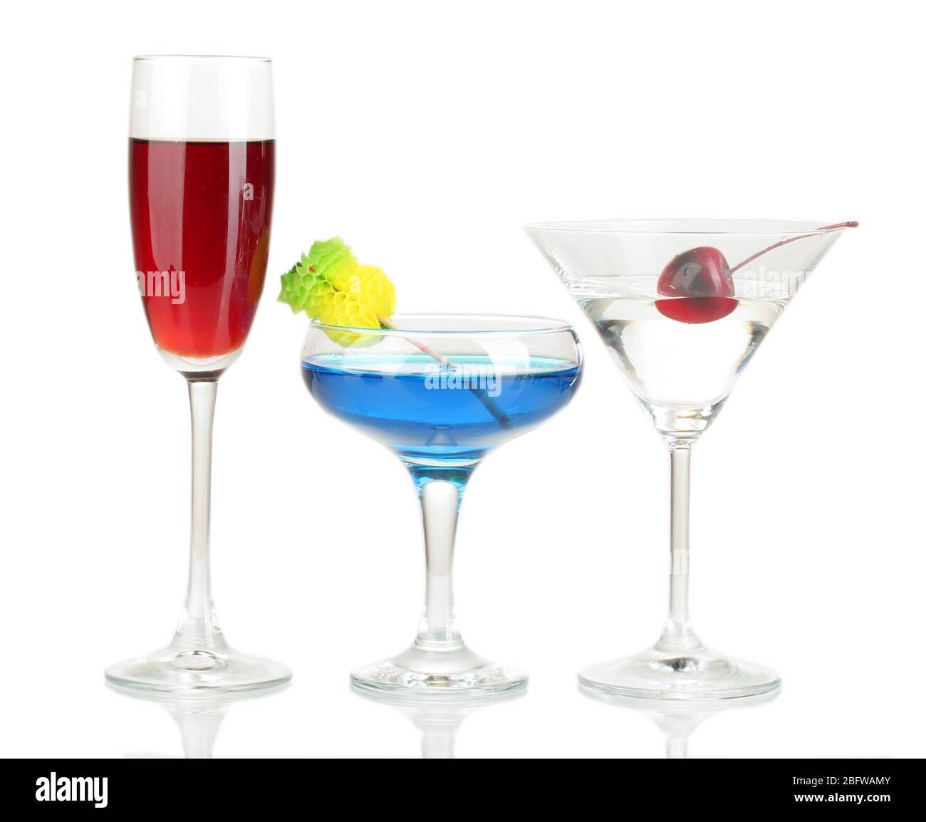 a variety of alcoholic drinks isolated on white Stock Photo Alamy