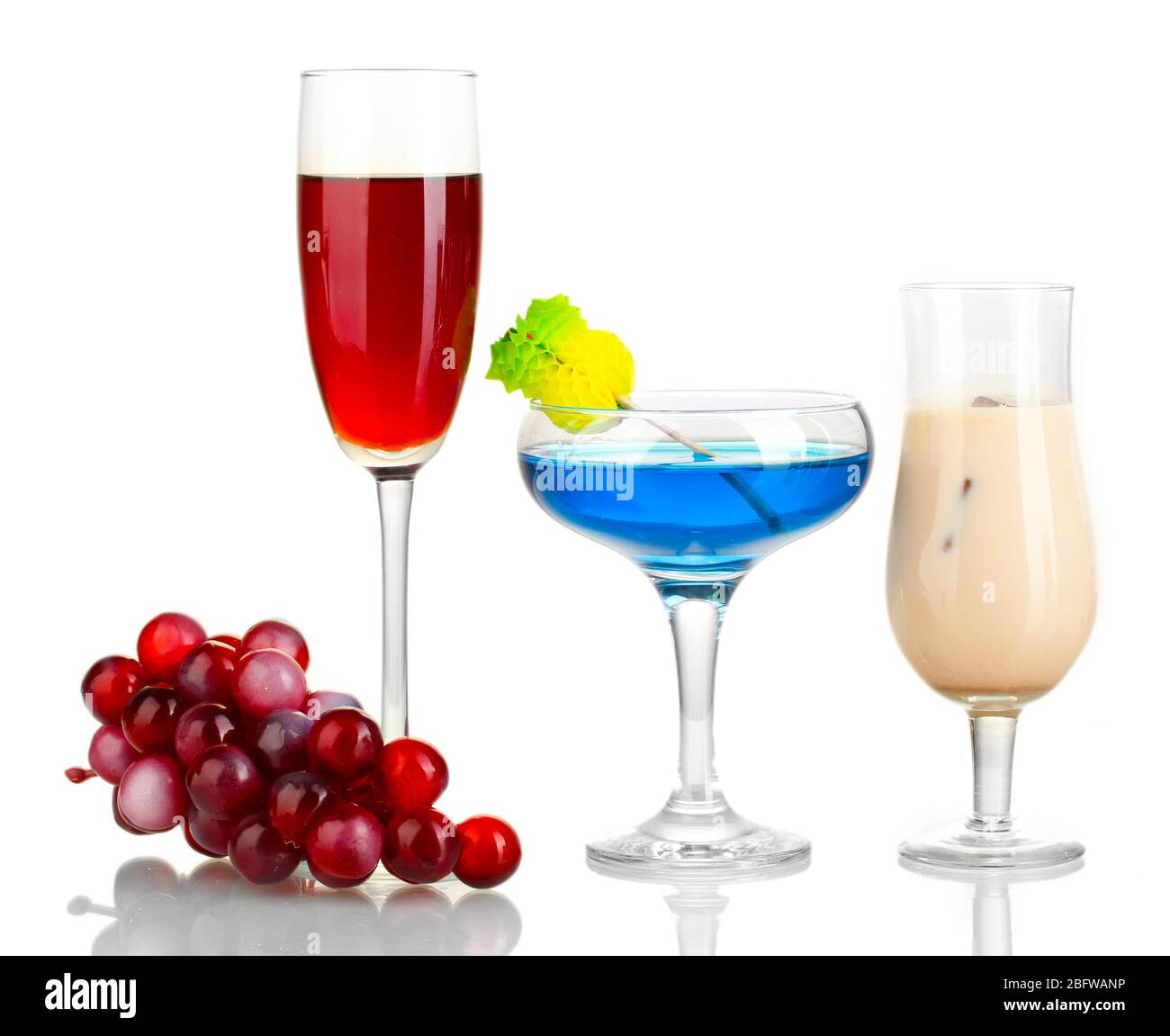 a variety of alcoholic drinks isolated on white Stock Photo Alamy