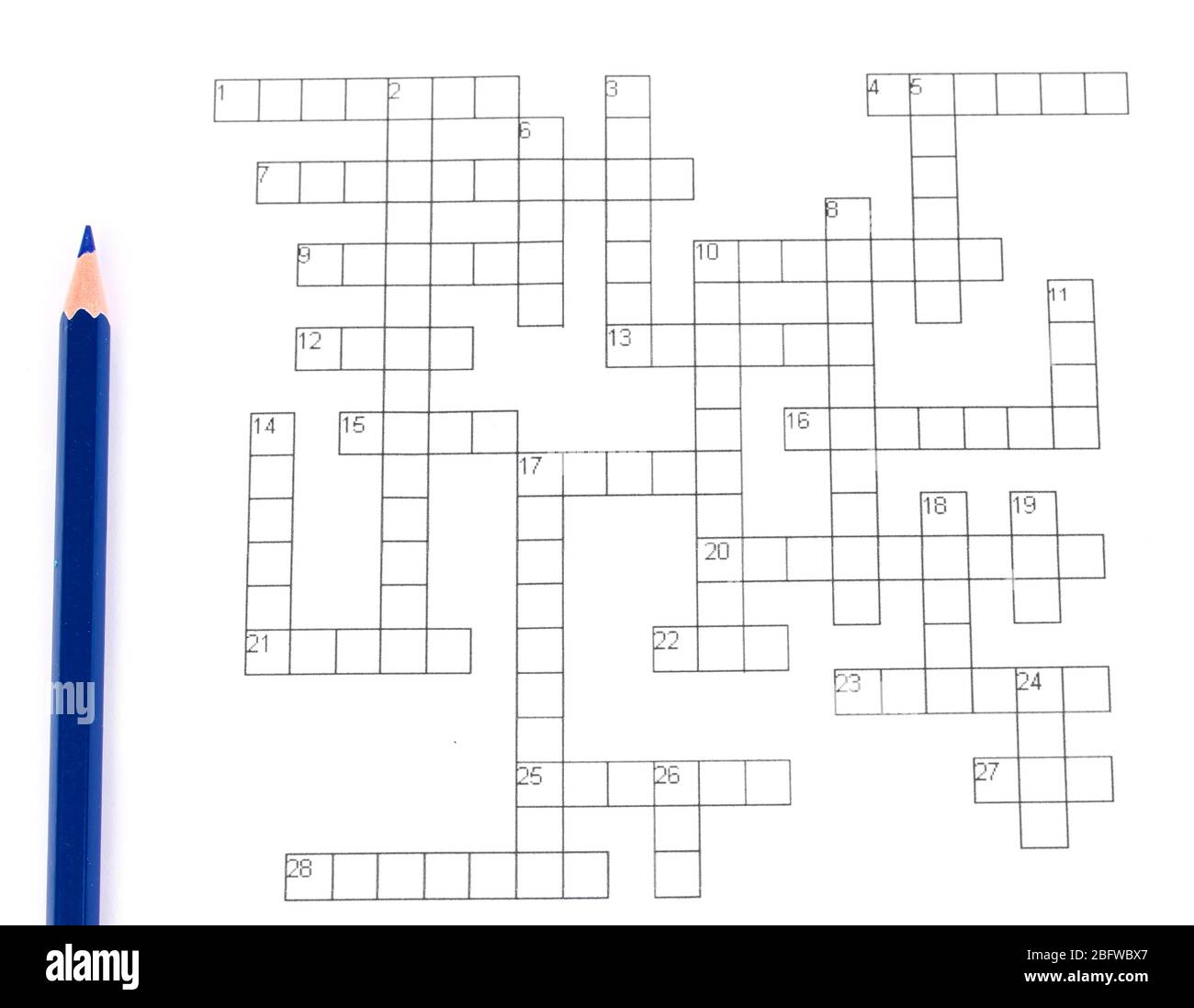 Page 4 Crossword Puzzle Blank High Resolution Stock Photography And Images Alamy