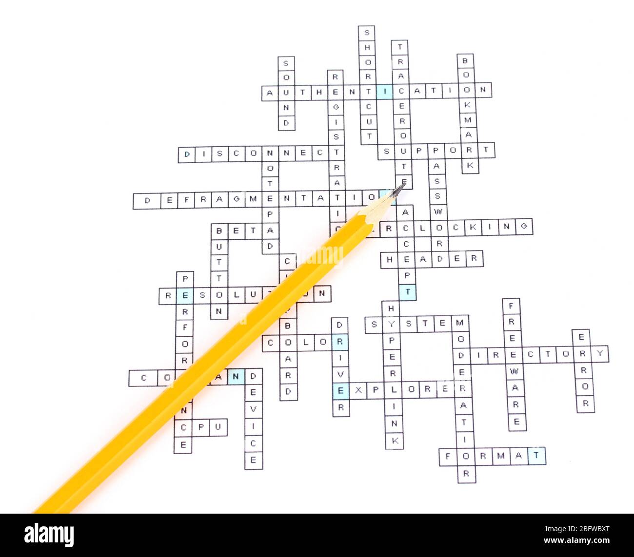 Crossword puzzle close up Stock Photo Alamy