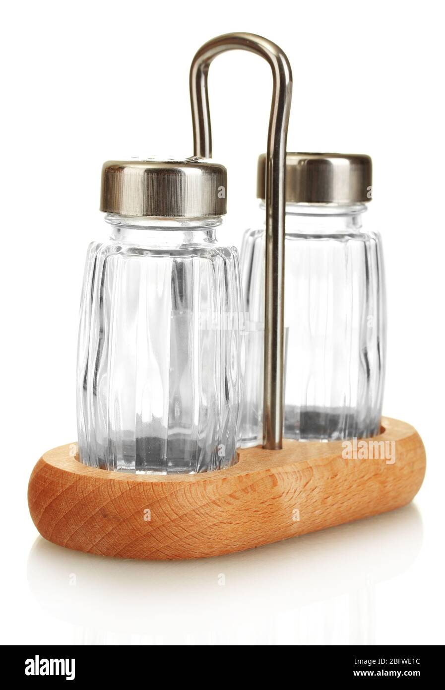 empty salt and pepper mills isolated on white Stock Photo