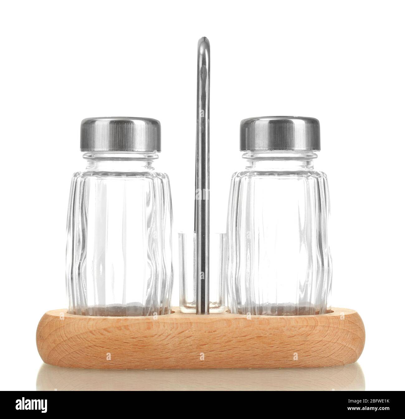 empty salt and pepper mills isolated on white Stock Photo