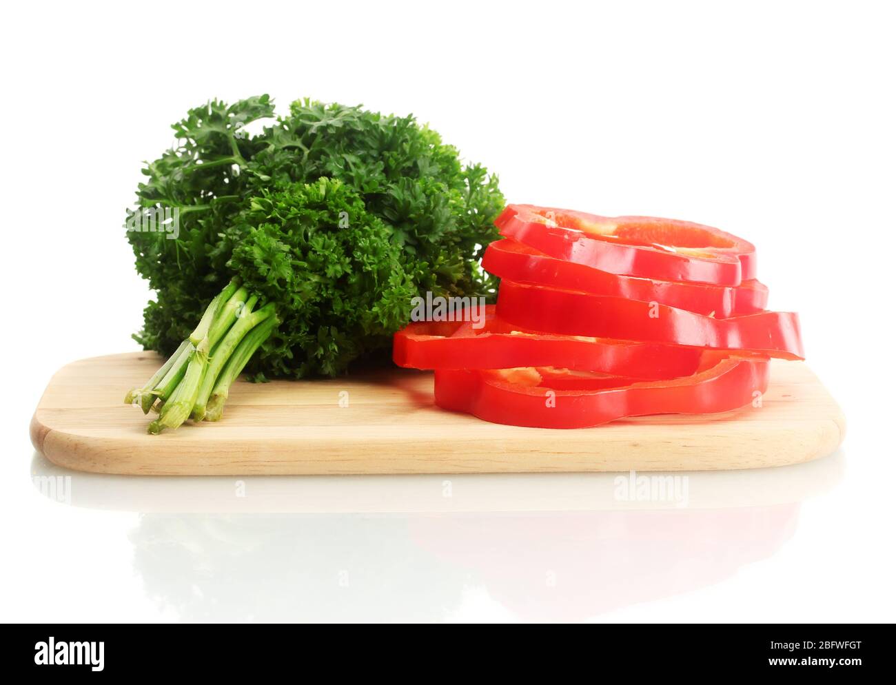 fresh parsley and pepper isolated on white Stock Photo Alamy