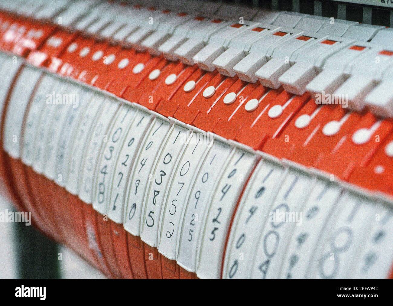Scratch tapes sit on the rack in the 1913th Information Systems Group