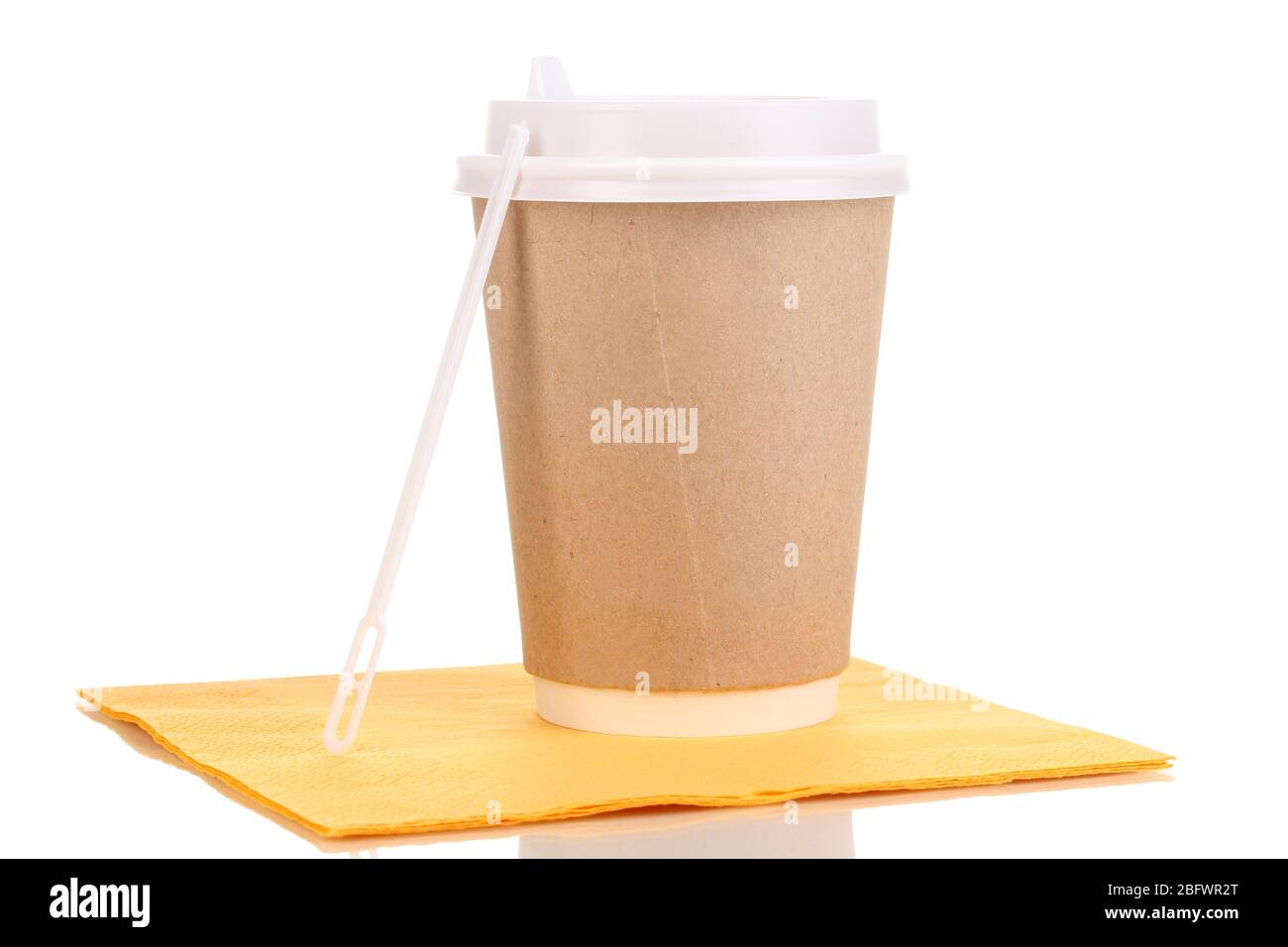 Paper cup of coffee isolated on white Stock Photo - Alamy