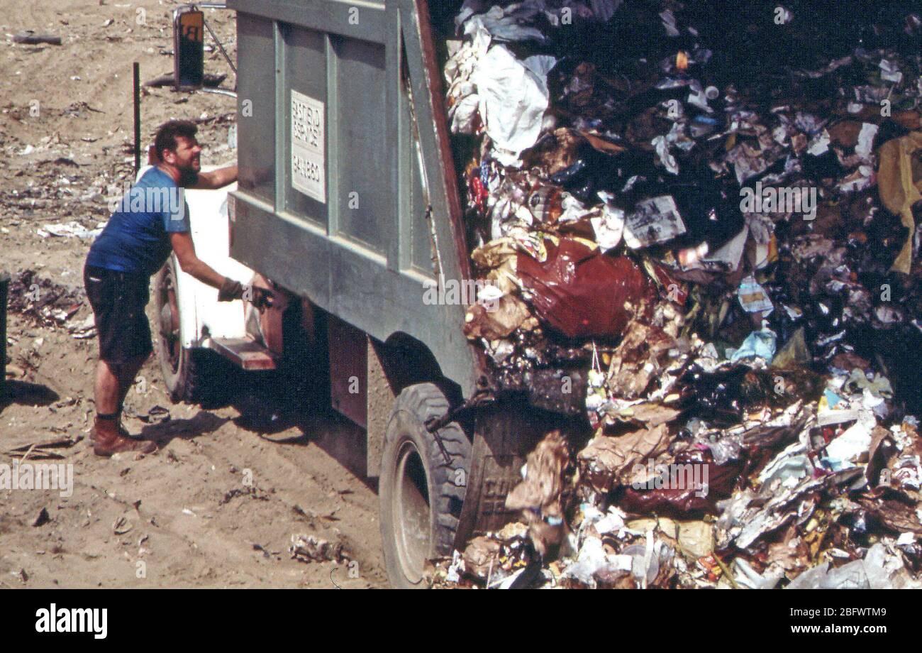 1973 Garbage Truck at Croton Landfill Operation along the Hudson
