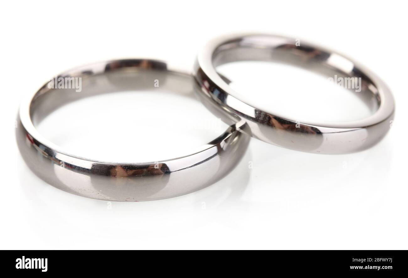 Wedding Rings Stock Image Wedding rings isolated on white Stock Photo - Alamy