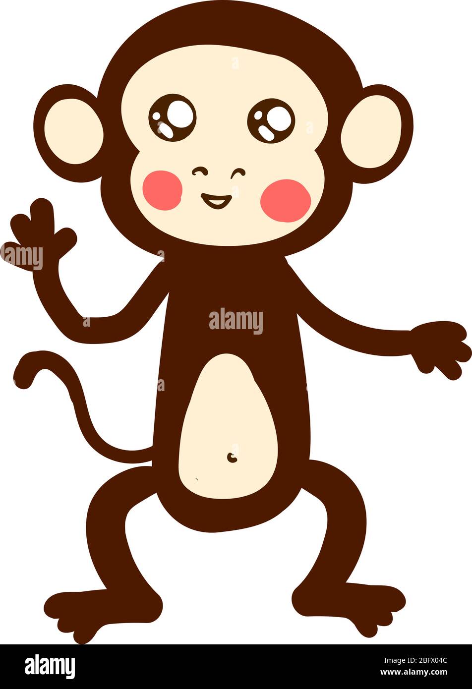 Cute monkey, illustration, vector on white background Stock Vector ...