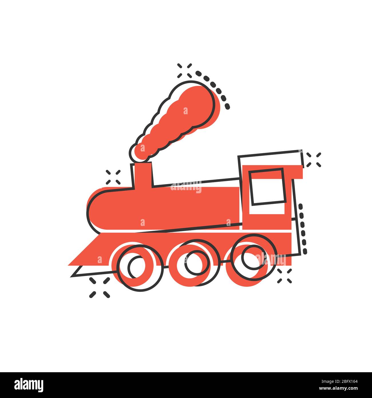 Metro icon in comic style. Train subway cartoon vector illustration on ...
