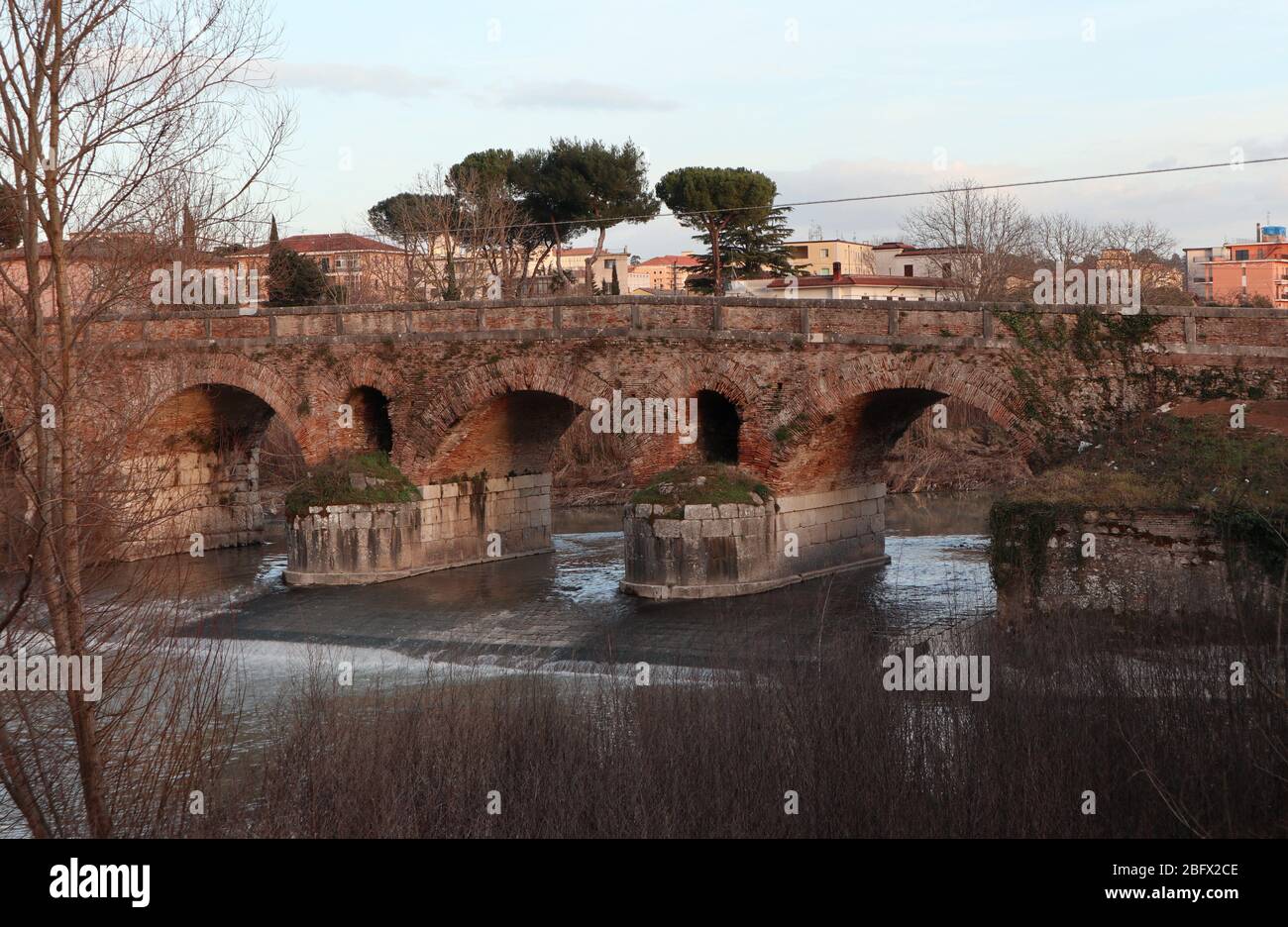 Benevento Ponte Leproso al tramonto Stock Photo Alamy