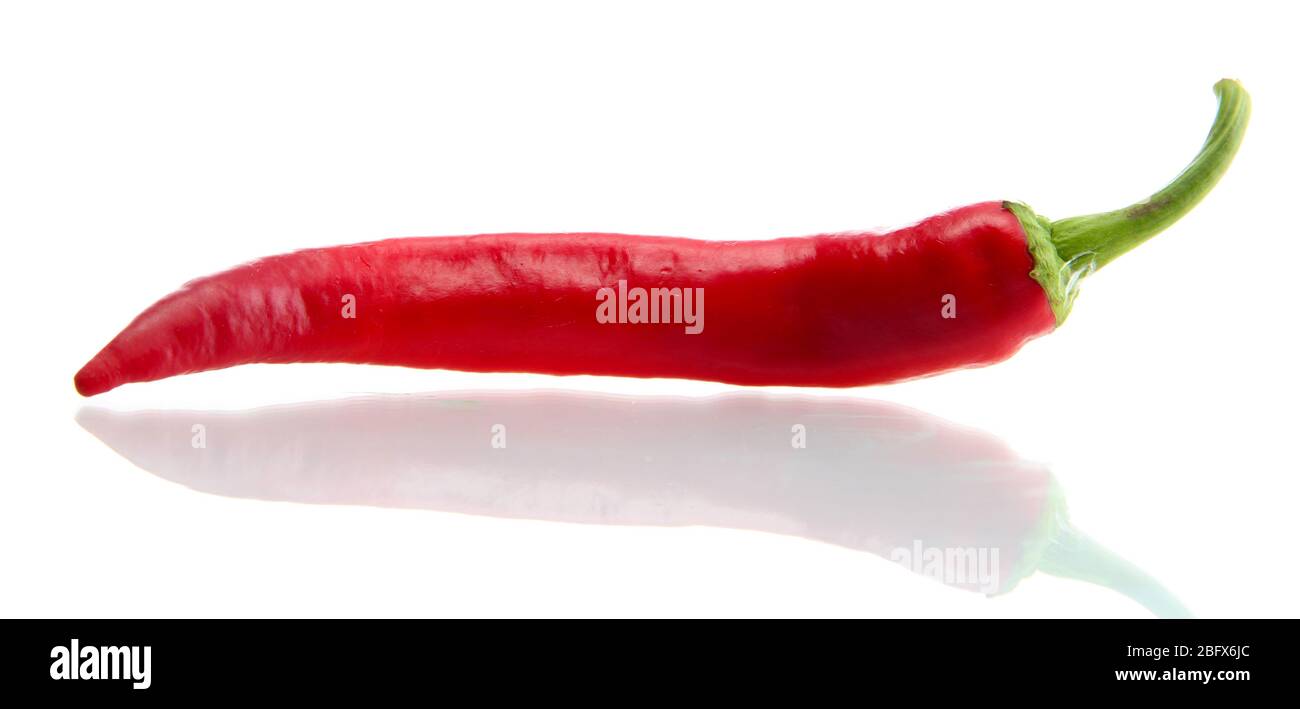 Red hot chili pepper, isolated on white Stock Photo - Alamy