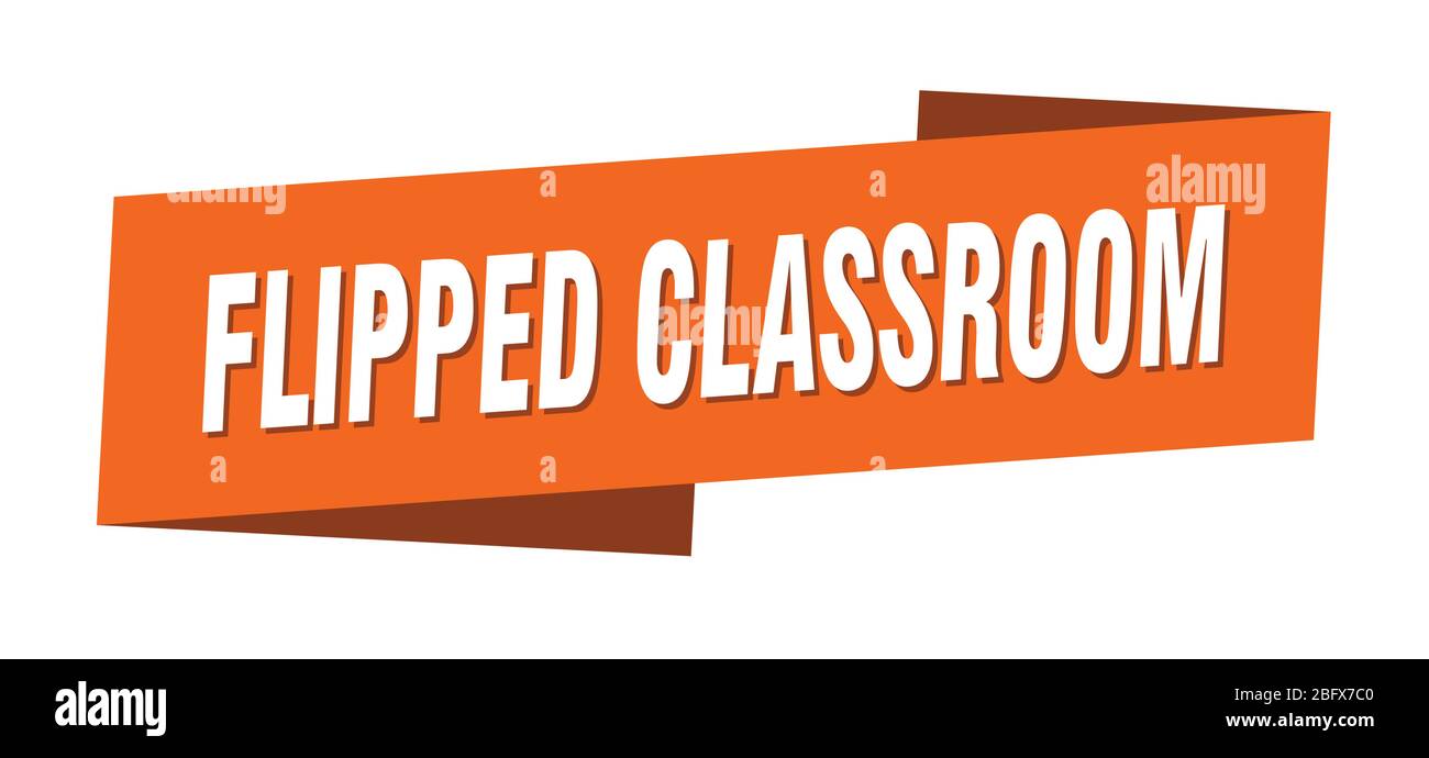 flipped classroom banner template. flipped classroom ribbon label