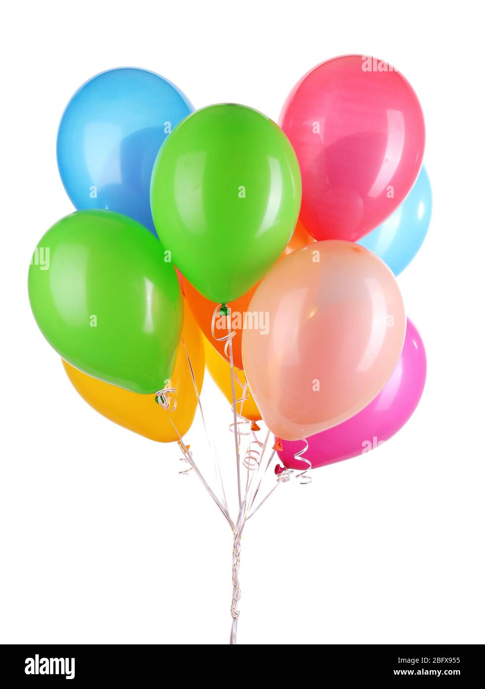 Colorful balloons isolated on white Stock Photo - Alamy