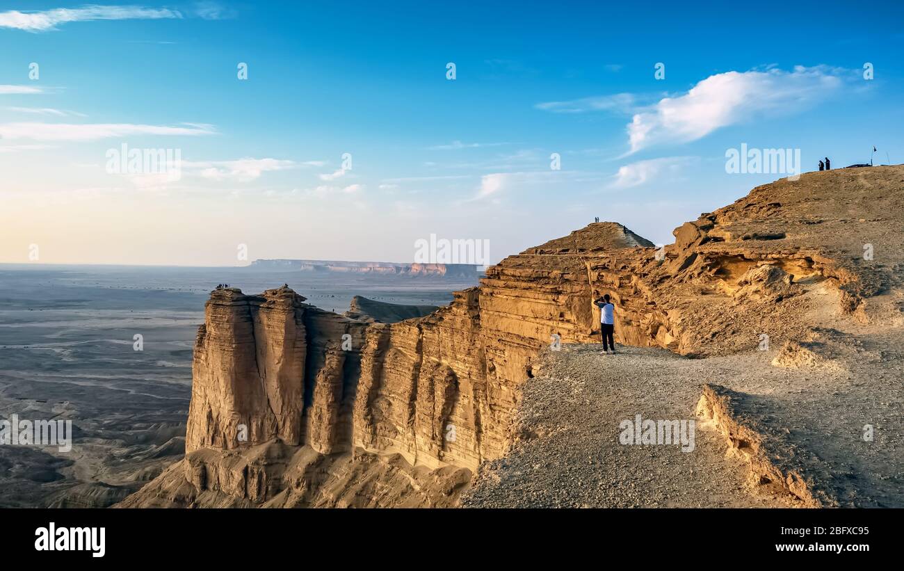 Edge of the World, a natural landmark and popular tourist destination near Riyadh -Saudi Arabia. Stock Photo