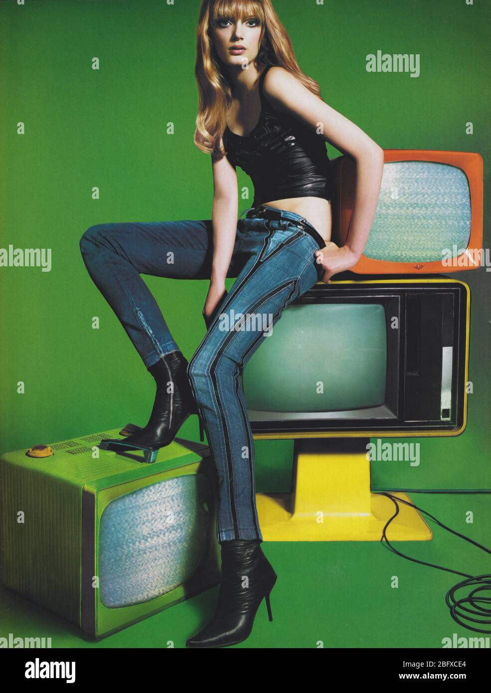poster advertising Miss Sixty fashion house in paper magazine from 2004  year, advertisement, creative Miss Sixty 2000s advert Stock Photo - Alamy