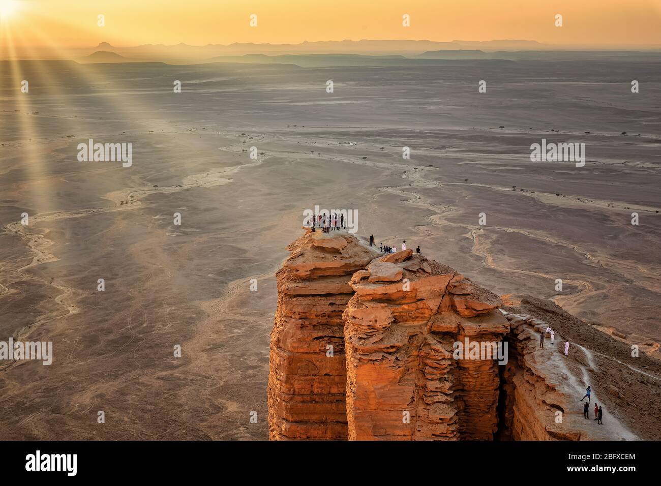 Edge of the World, a natural landmark and popular tourist destination near Riyadh -Saudi Arabia. Stock Photo