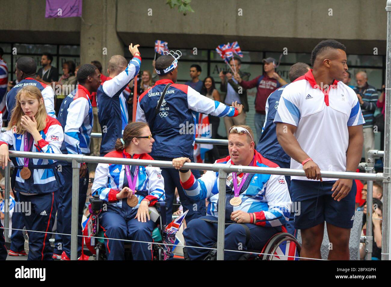 London, England - September 10 2012: Team GB enjoying the support of ...