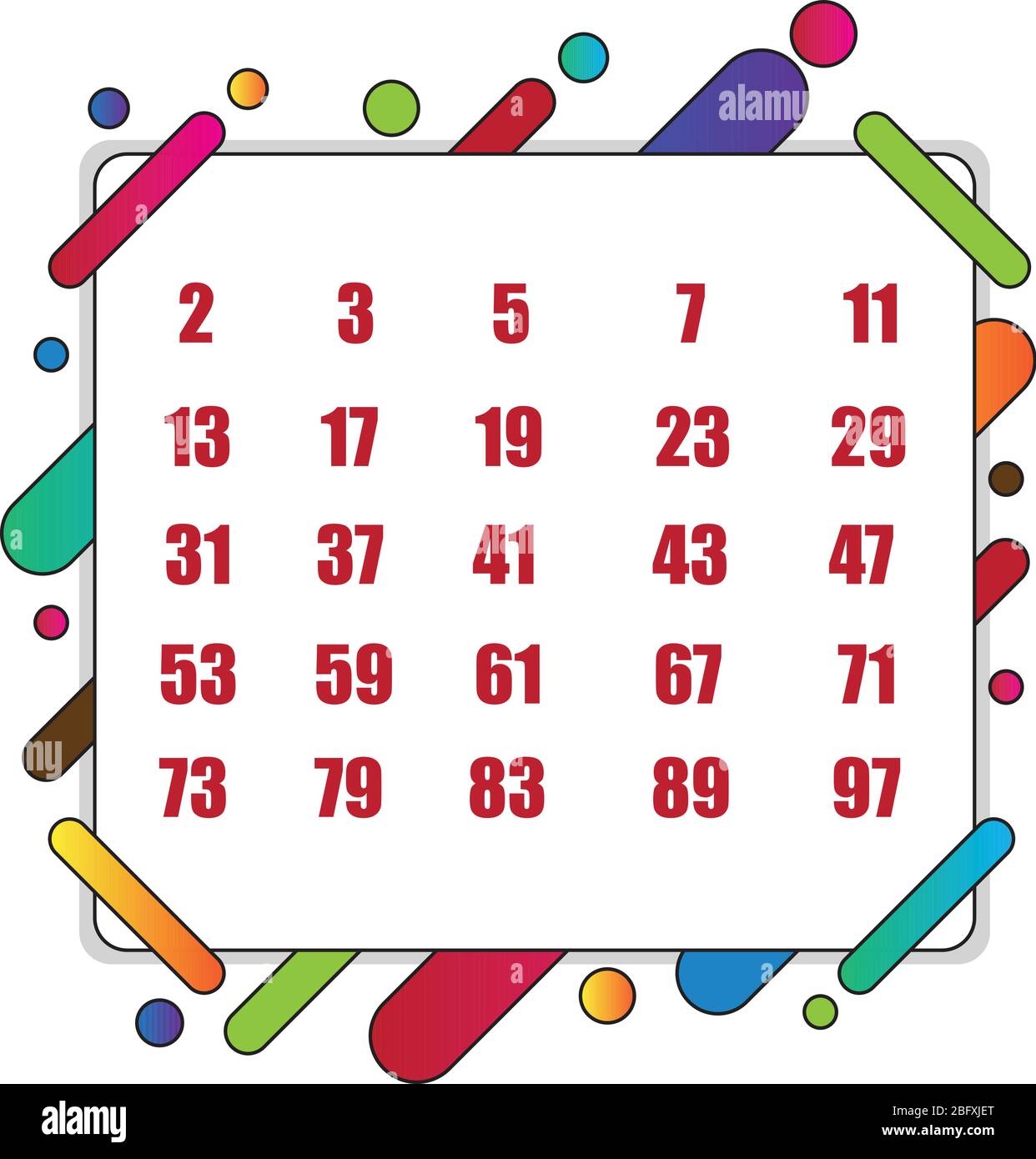 prime numbers between 1 and 100 Stock Vector Image & Art Alamy