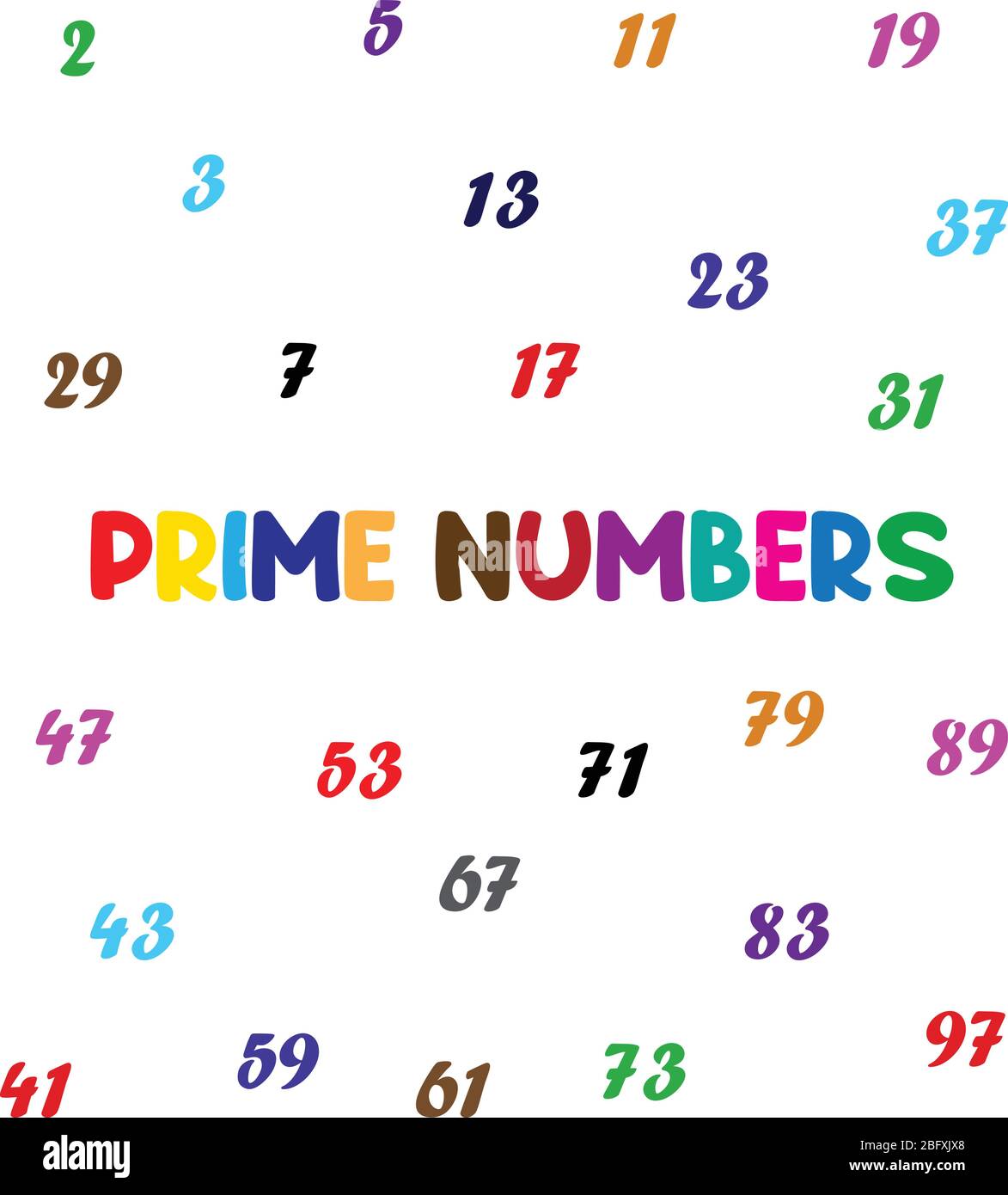 prime numbers between 1 and 100 Stock Vector Image & Art Alamy