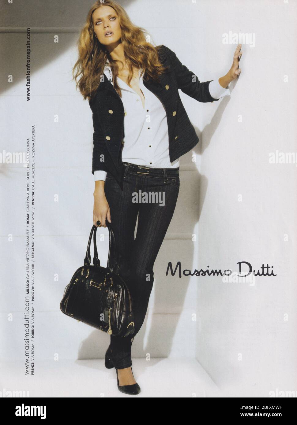 poster advertising Massimo Dutti fashion house in paper magazine from 2007  year, advertisement, creative Massimo Dutti 2000s advert Stock Photo - Alamy