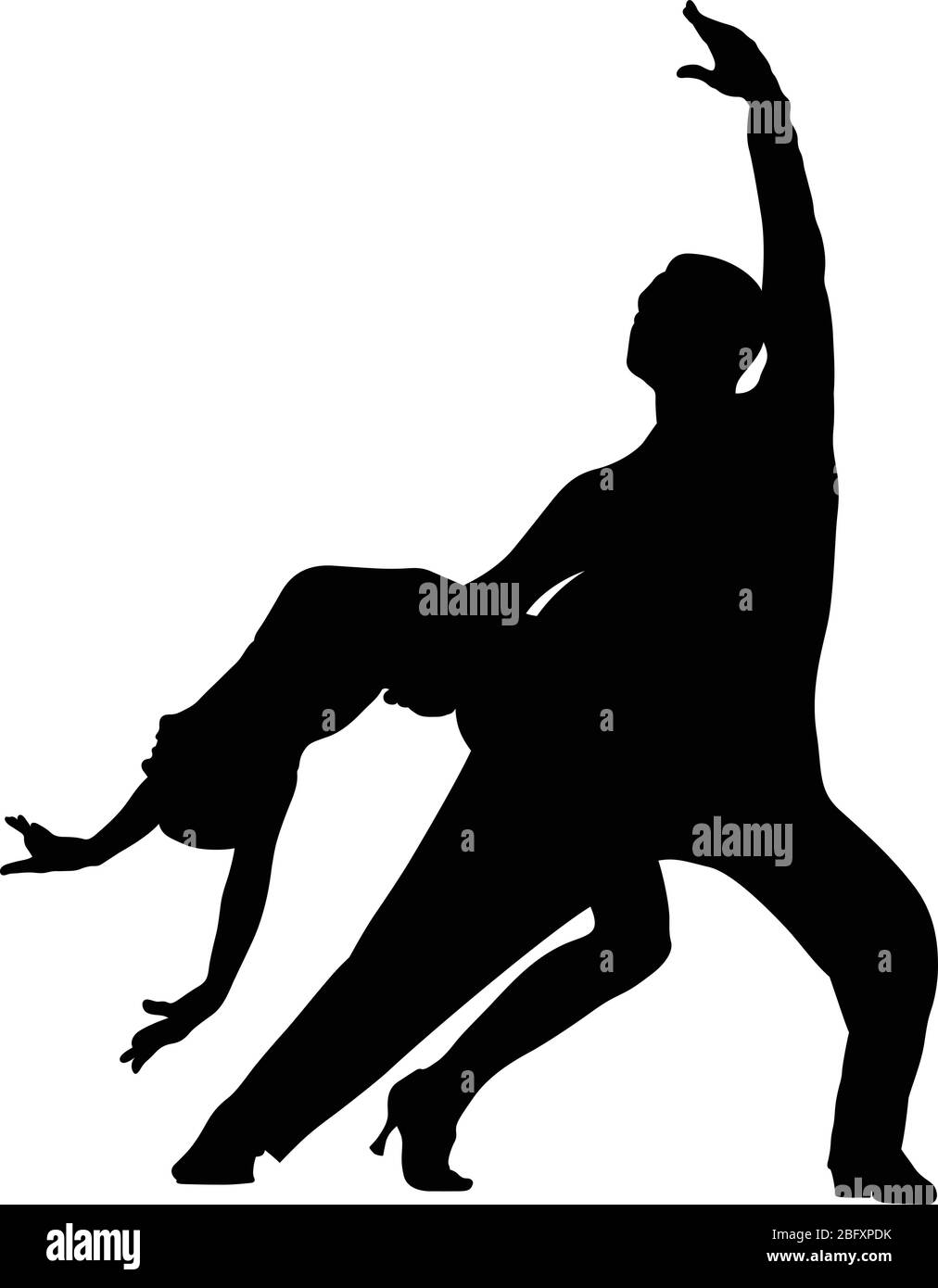 Ballroom Dancing Black Silhouette Couple Of Dancers Stock Vector Image