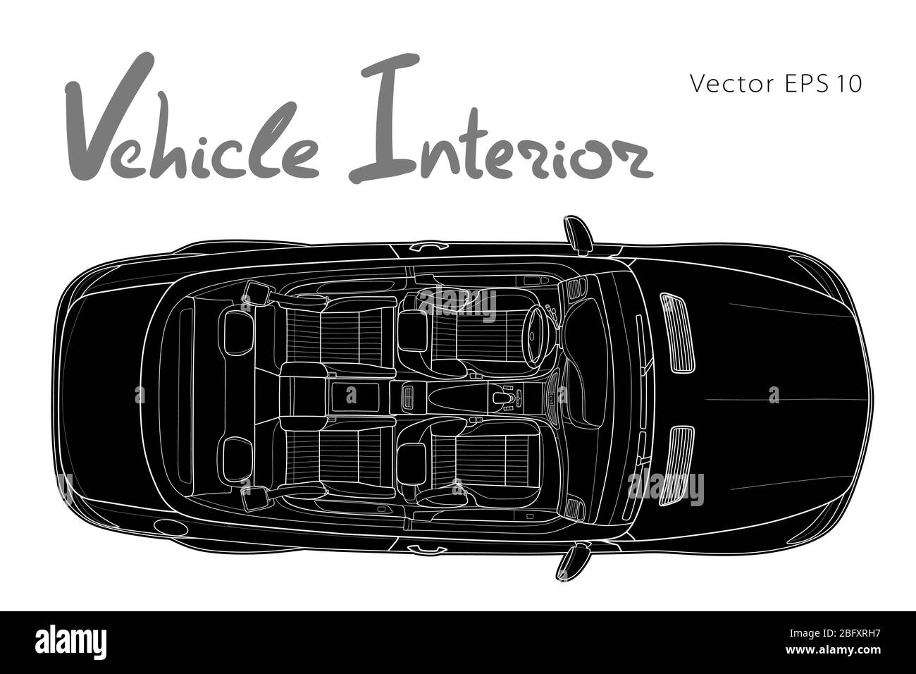 Machine inside. Interior of the vehicle. Vector Stock Vector Image ...