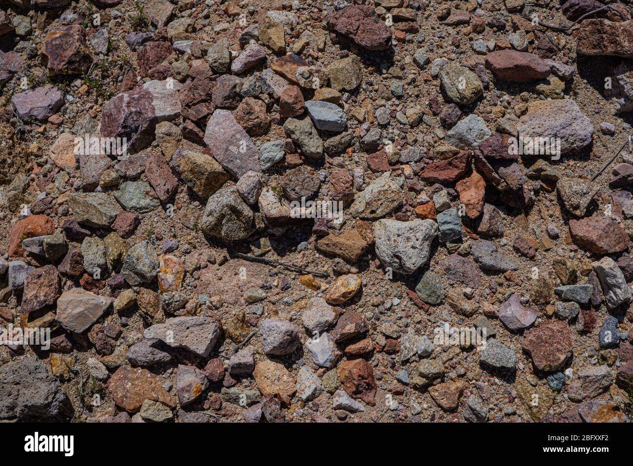 Colorful rocks form the floor of the Mojave Desert Stock Photo - Alamy