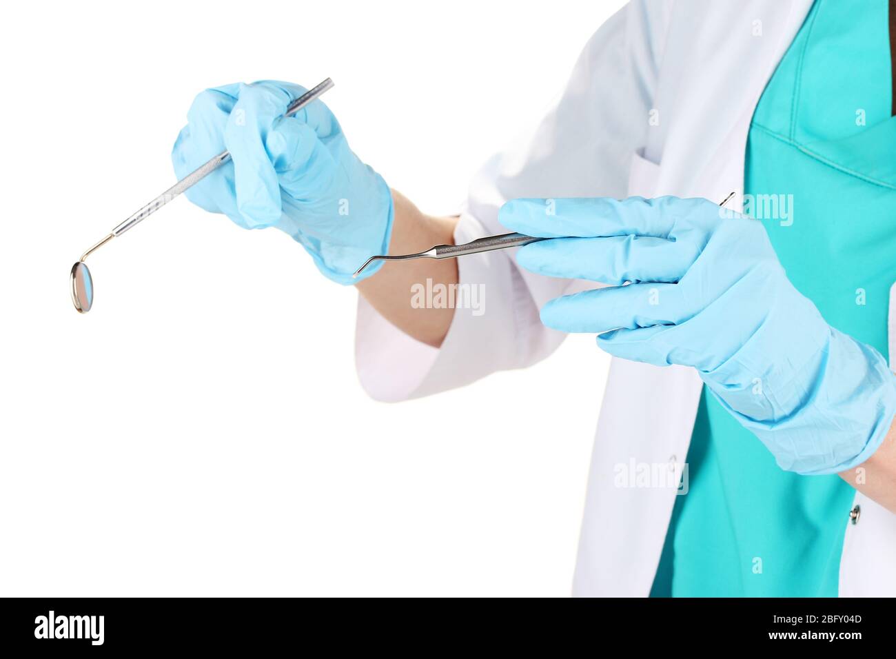 Doctor with medical instruments isolated on white Stock Photo - Alamy