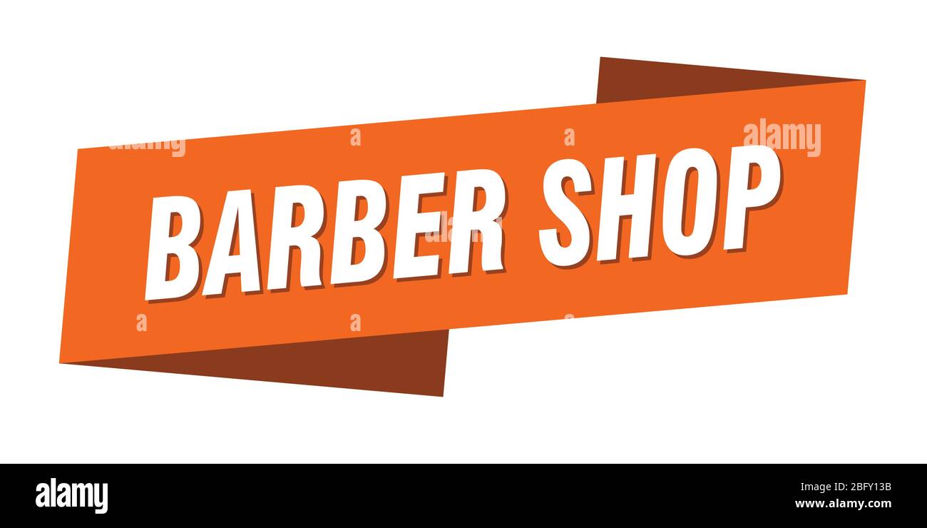 barber shop banner template. barber shop ribbon label sign Stock Vector