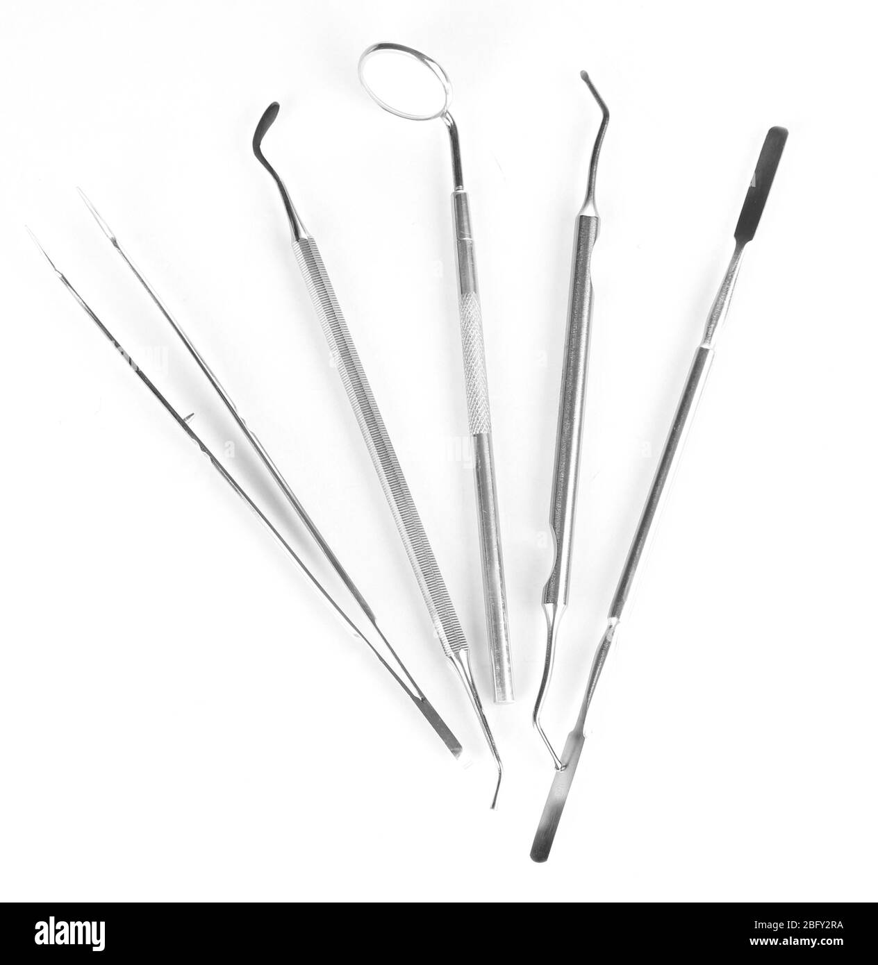 Set of dental tools for teeth care isolated on white Stock Photo Alamy