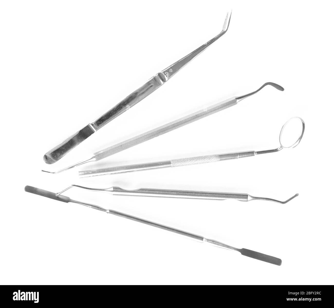 Set of dental tools for teeth care isolated on white Stock Photo Alamy