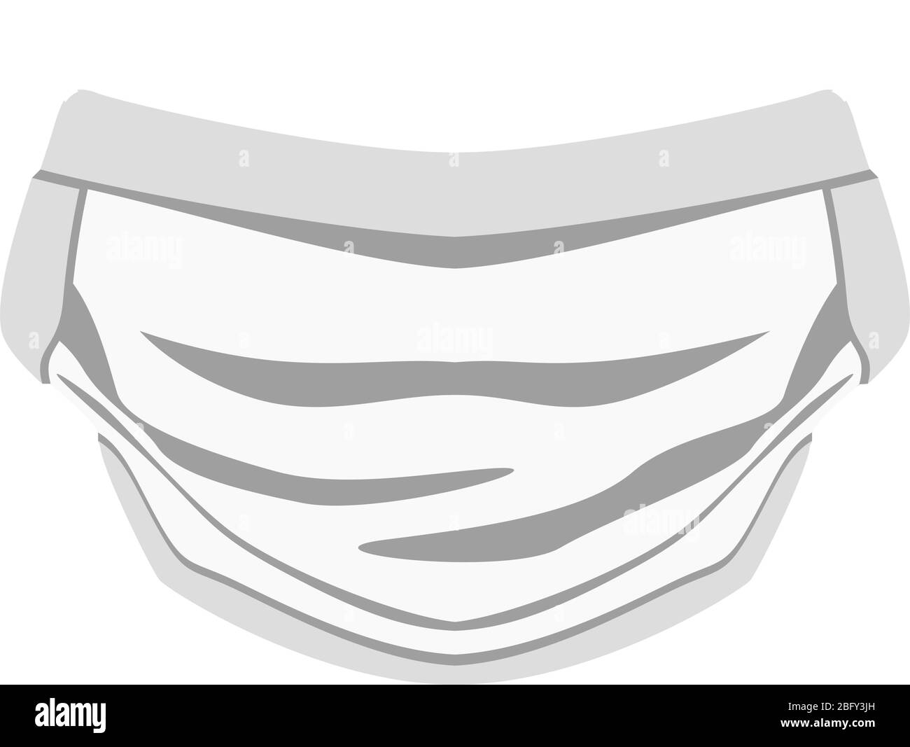 A graphic of a respirator used on construction sites or in hospitals. The mask keeps out all viruses, bacteria and pollutants. Stock Vector