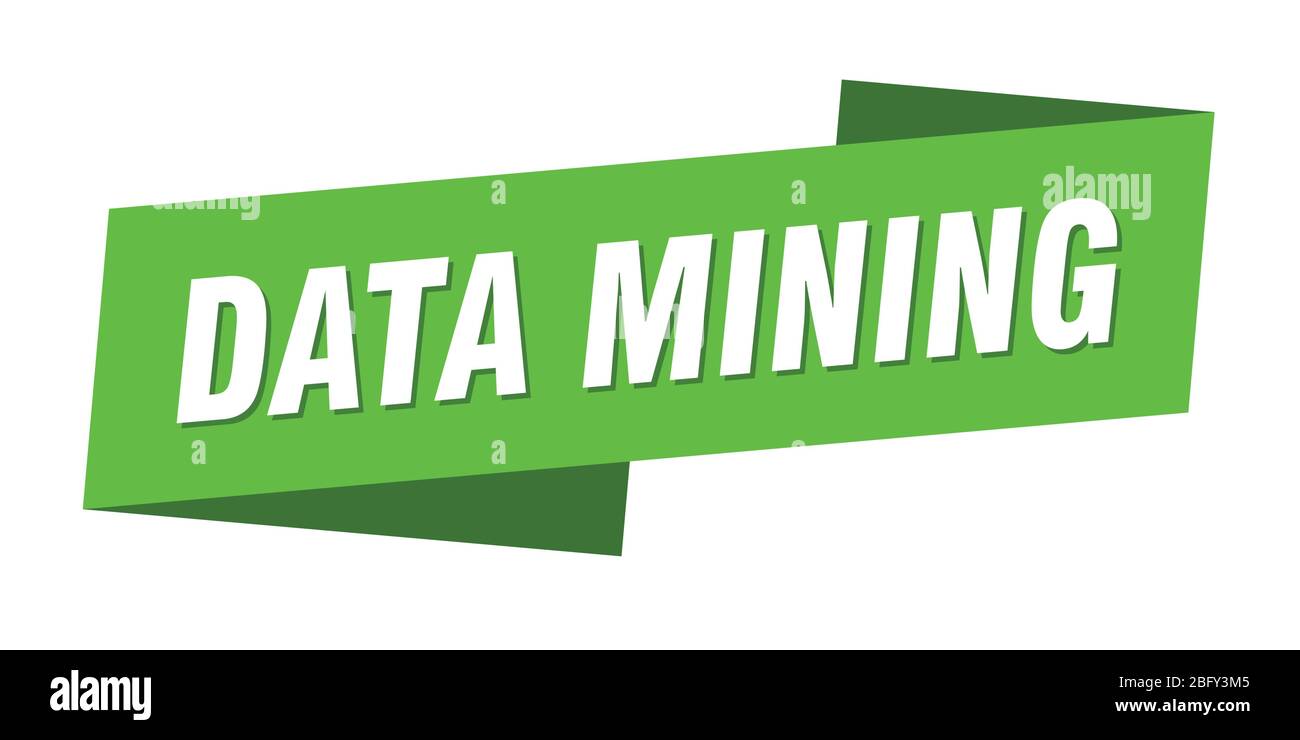 data mining banner template. data mining ribbon label sign Stock Vector
