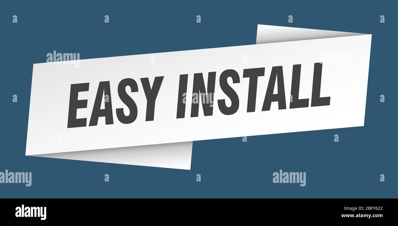 easy install banner template. easy install ribbon label sign Stock ...