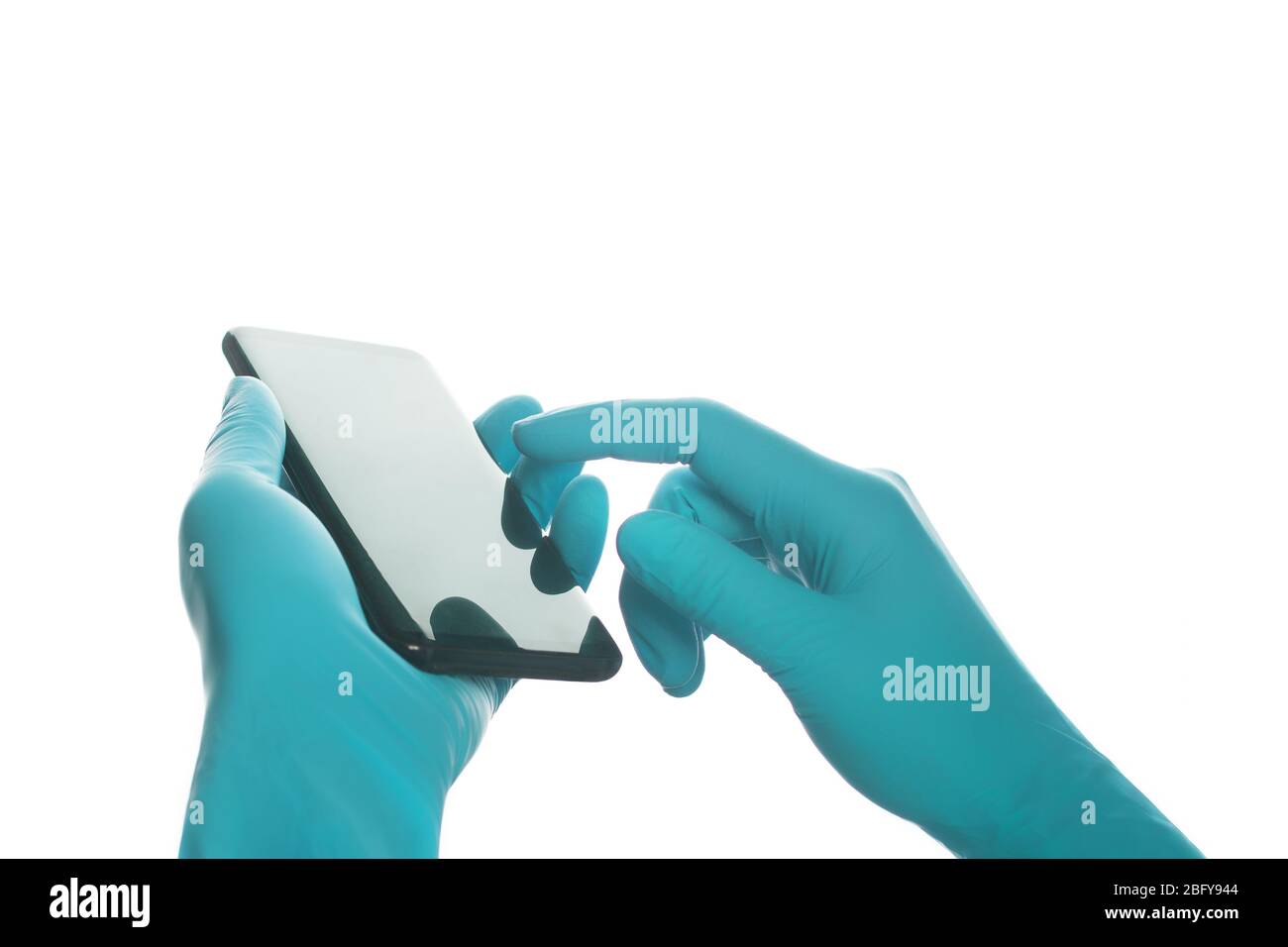 Doctor in rubber gloves using hi-res stock photography and images - Alamy
