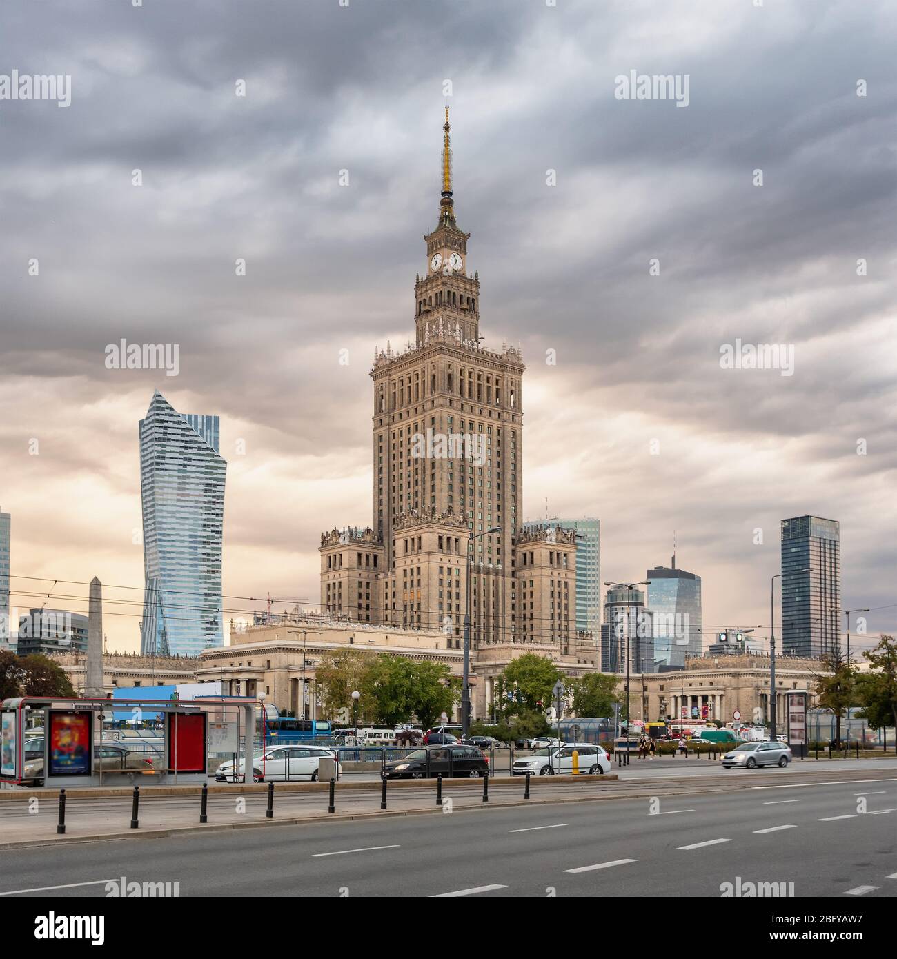 Palace of Culture and Science in Warsaw, Poland Stock Photo