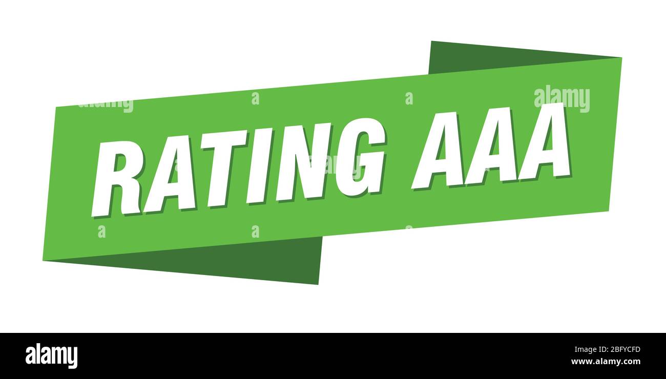 rating aaa banner template. rating aaa ribbon label sign Stock Vector