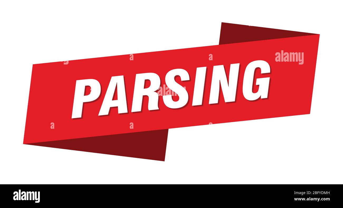 parsing banner template. parsing ribbon label sign Stock Vector Image ...